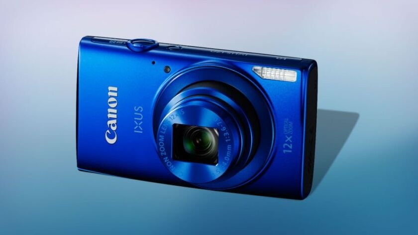 The Canon Ixus 170 in a blue case