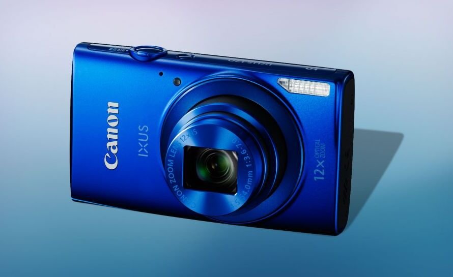 The Canon Ixus 170 in a blue case