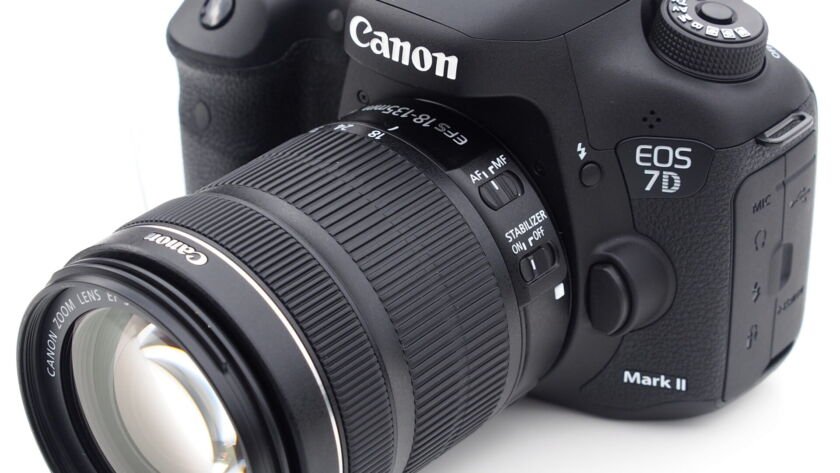 A view of the Canon EOS 7D Mark II with lens