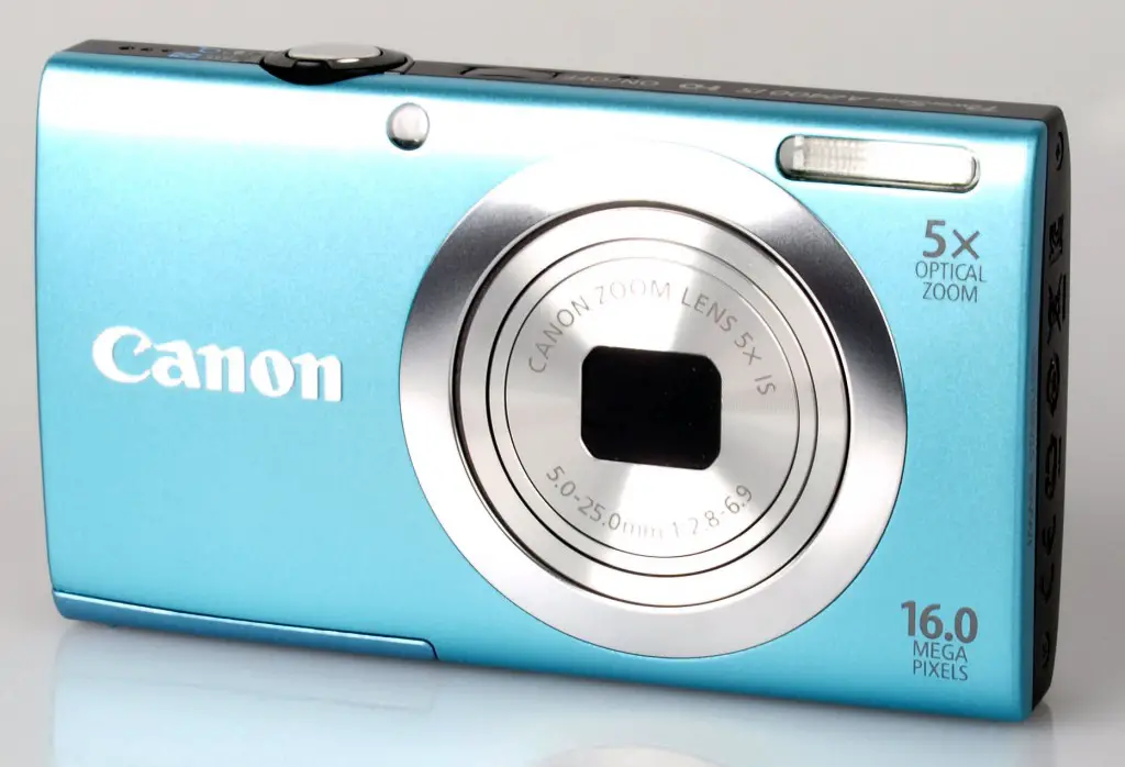 Canon PowerShot A2400 IS in turquoise