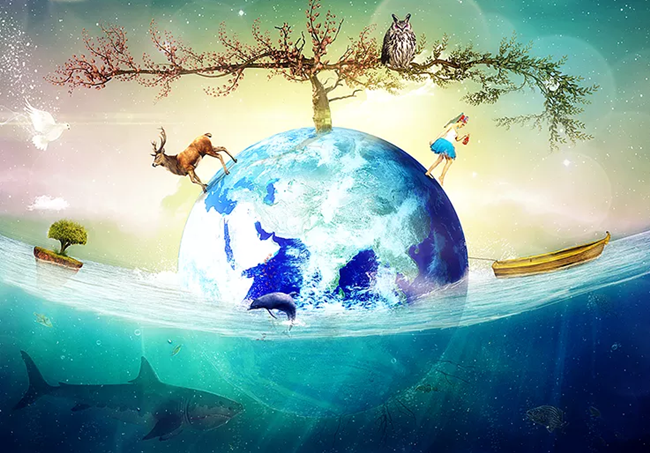 Planet Earth Photo Manipulation in Photoshop