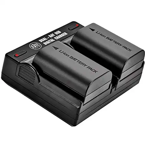 BM 2-Pack of LP-E6N Batteries and Dual Battery Charger for Canon Cameras